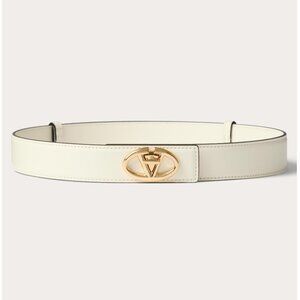 Valentino Garavani Belt VLOGO Locker Buckle Leather Ivory 90/36